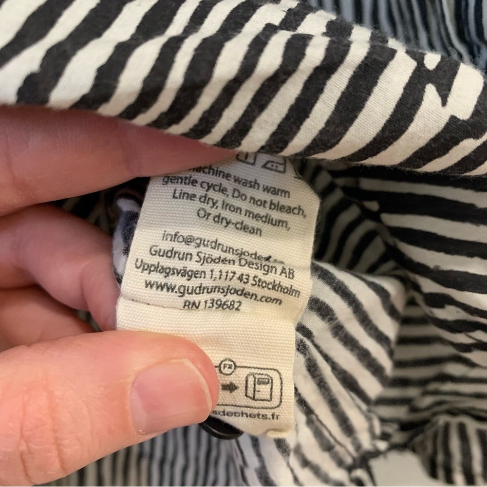 Gudrun Sjöden Striped Lightweight Tunic Lagenlook Woven Organic Cotton Sz Small - Picture 9 of 12